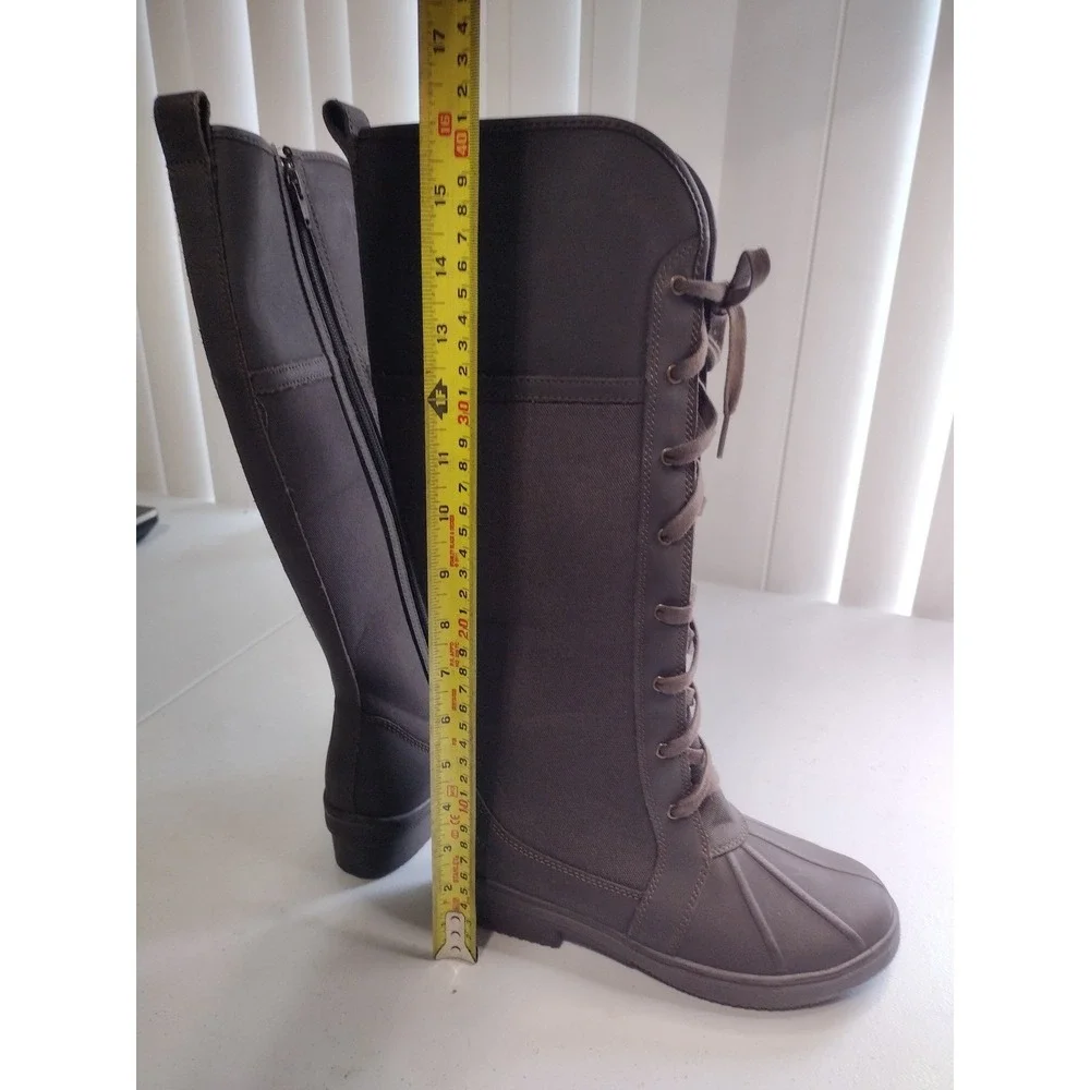 Clarks Carima Pluma Dark Brown Waterproof Lace Up Tall Winter Boots Womens 5.5